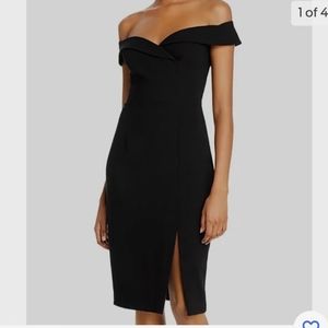 Off the Shoulder Hepburn Dress - Black Halo